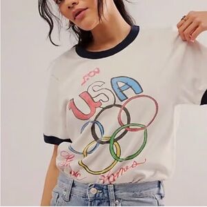 Free People X The Bureau USA Ringer Tee Size S